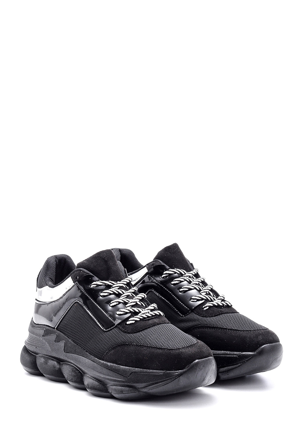Kadın Yüksek Tabanlı Rugan Detaylı Sneaker