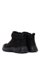 Men's Black Zippered Casual Nubuck Leather Boots | Derimod Men's Black Zippered Casual Nubuck Leather Boots | Derimod