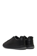 Male Black Lace-Up Thick-Soled Leather Sneaker | Derimod Male Black Lace-Up Thick-Soled Leather Sneaker | Derimod