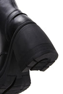 Women's Black Leather Platform Heeled Boots | Derimod Women's Black Leather Platform Heeled Boots | Derimod