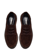 Woman Brown Lace-Up Thick-Soled Suede Masculine Shoes | Derimod Woman Brown Lace-Up Thick-Soled Suede Masculine Shoes | Derimod