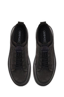 Male Gray Lace-Up Thick-Soled Leather Sneaker | Derimod Male Gray Lace-Up Thick-Soled Leather Sneaker | Derimod