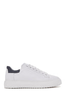 Erkek Beyaz Bağcıklı Deri Sneaker | Derimod Erkek Beyaz Bağcıklı Deri Sneaker | Derimod