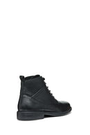 Geox Men's Black Terence Lace-Up Leather Combat Boots | Derimod Geox Men's Black Terence Lace-Up Leather Combat Boots | Derimod