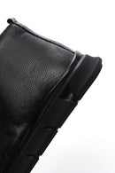 Men's Black Leather High Top Sneaker | Derimod Men's Black Leather High Top Sneaker | Derimod