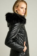 Blanch Long Kadın Deri Ceket | Derimod Blanch Long Kadın Deri Ceket | Derimod