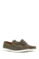 Erkek Vizon Nubuk Deri Loafer | Derimod Erkek Vizon Nubuk Deri Loafer | Derimod