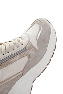 Kadın Bej Deri Kalın Tabanlı Sneaker | Derimod Kadın Bej Deri Kalın Tabanlı Sneaker | Derimod