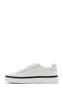 Male White Lace-Up Leather Sneaker | Derimod Male White Lace-Up Leather Sneaker | Derimod