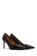 Woman Burgundy Thin-Heeled Patent Leather Leather Stiletto | Derimod Woman Burgundy Thin-Heeled Patent Leather Leather Stiletto | Derimod