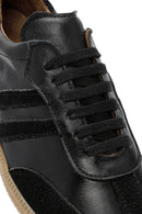 Kadın Siyah Bağcıklı Deri Sneaker | Derimod Kadın Siyah Bağcıklı Deri Sneaker | Derimod