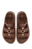 Women's Tan Ankle Strap Thick Soled Sandals | Derimod Women's Tan Ankle Strap Thick Soled Sandals | Derimod