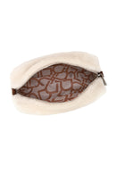 Woman Beige Long Strap Plush Teddy Shoulder Bag | Derimod Woman Beige Long Strap Plush Teddy Shoulder Bag | Derimod