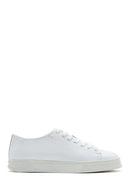 Erkek Beyaz Bağcıklı Deri Sneaker | Derimod Erkek Beyaz Bağcıklı Deri Sneaker | Derimod