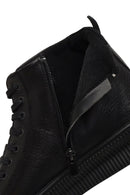 Male Black Lace-Up Zip Closure Leather Sport Boots | Derimod Male Black Lace-Up Zip Closure Leather Sport Boots | Derimod