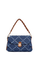 Women's Blue Long Strap Jean Fabric Shoulder Bag | Derimod Women's Blue Long Strap Jean Fabric Shoulder Bag | Derimod