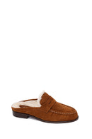 Woman Tan Suede Slipper | Derimod Woman Tan Suede Slipper | Derimod
