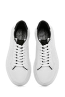 Men's White Lace-Up Leather Sneaker | Derimod Men's White Lace-Up Leather Sneaker | Derimod