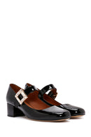 Kadın Taşlı Tokalı Rugan Kalın Topuklu Ayakkabı | Derimod Kadın Taşlı Tokalı Rugan Kalın Topuklu Ayakkabı | Derimod