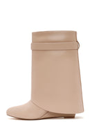 Kadın Bej Dolgu Topuklu Bot | Derimod Kadın Bej Dolgu Topuklu Bot | Derimod