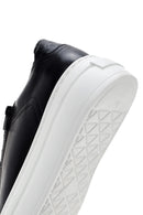 Erkek Siyah Kalın Tabanlı Bağcıklı Deri Sneaker | Derimod Erkek Siyah Kalın Tabanlı Bağcıklı Deri Sneaker | Derimod