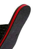 Erkek Siyah Örgü Deri Terlik | Derimod Erkek Siyah Örgü Deri Terlik | Derimod