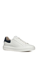 Geox Men's White Deiven Lace-up Leather Casual Sneaker | Derimod Geox Men's White Deiven Lace-up Leather Casual Sneaker | Derimod