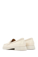 Women's Cream Leather Masculine Loafer | Derimod Women's Cream Leather Masculine Loafer | Derimod