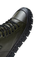 Men's Green Leather Boots | Derimod Men's Green Leather Boots | Derimod