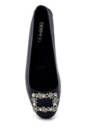 Women's Leather Stone Ballerinas | Derimod Women's Leather Stone Ballerinas | Derimod