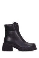 Women's Zippered Leather Boots | Derimod Women's Zippered Leather Boots | Derimod