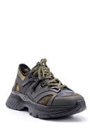 Men's Suede Detailed Leather Sneaker | Derimod Men's Suede Detailed Leather Sneaker | Derimod