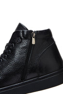 Men's Black Leather Ankle Sneaker Boots | Derimod Men's Black Leather Ankle Sneaker Boots | Derimod