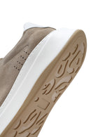 Men's Beige Lace-Up Thick-Soled Nubuck Leather Sneakers | Derimod Men's Beige Lace-Up Thick-Soled Nubuck Leather Sneakers | Derimod