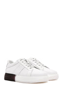 Men's White Thick Sole Lace Up Leather Sneaker | Derimod Men's White Thick Sole Lace Up Leather Sneaker | Derimod