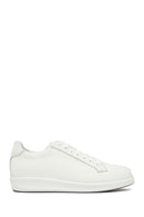 Erkek Beyaz Bağcıklı Deri Sneaker | Derimod Erkek Beyaz Bağcıklı Deri Sneaker | Derimod