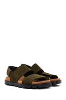 Camper Men's Green Brutus Leather Sandals | Derimod Camper Men's Green Brutus Leather Sandals | Derimod