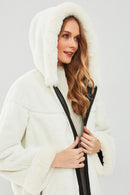 Verona Kadın Siyah Çift Taraflı Teddy Deri Kaban | Derimod Verona Kadın Siyah Çift Taraflı Teddy Deri Kaban | Derimod