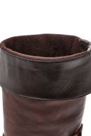 Kadın Kahverengi Kalın Topuklu Biker Deri Çizme | Derimod Kadın Kahverengi Kalın Topuklu Biker Deri Çizme | Derimod