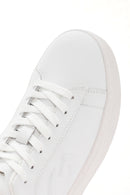 Alberto Guardiani Men's White Winner Leather Sneakers | Derimod Alberto Guardiani Men's White Winner Leather Sneakers | Derimod