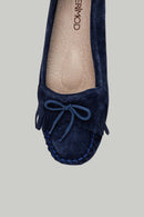 Suede Blue Women's Leather Loafer | Derimod Suede Blue Women's Leather Loafer | Derimod