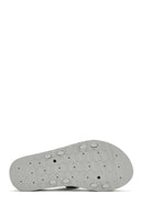 Women's Grey Banded Thick Soled Jelly Slippers | Derimod Women's Grey Banded Thick Soled Jelly Slippers | Derimod
