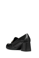 Geox Women's Black Walk Pleasure Buckle Detailed Thick Heel Leather Loafer | Derimod Geox Women's Black Walk Pleasure Buckle Detailed Thick Heel Leather Loafer | Derimod