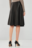 Mia Kadın Siyah Deri Etek | Derimod Mia Kadın Siyah Deri Etek | Derimod