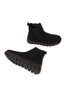 Male Black Thick-Soled Nubuck Leather Chelsea Boots | Derimod Male Black Thick-Soled Nubuck Leather Chelsea Boots | Derimod