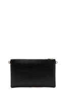 Women's Black Long Chain Strap Metallic Clutch Bag | Derimod Women's Black Long Chain Strap Metallic Clutch Bag | Derimod