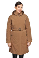 Geox Women's Brown Anyweco Hooded Trench Coat | Derimod Geox Women's Brown Anyweco Hooded Trench Coat | Derimod