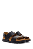 Camper Men's Black Brutus Leather Sandals | Derimod Camper Men's Black Brutus Leather Sandals | Derimod