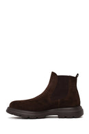 Male Brown Thick-Soled Suede Casual Chelsea Boots | Derimod Male Brown Thick-Soled Suede Casual Chelsea Boots | Derimod