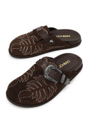 Woman Brown Open-Back Suede Slipper | Derimod Woman Brown Open-Back Suede Slipper | Derimod